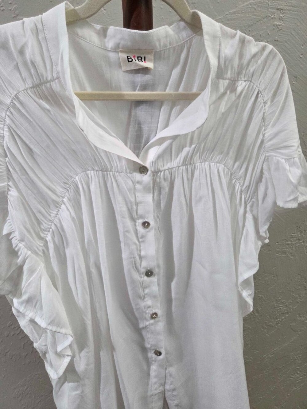 BIBI‎ Button Front Blouse With Ruffles - Picture 3 of 4